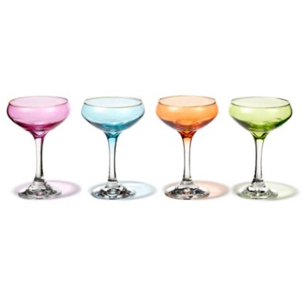 NWOB Lilly Pulitzer x Target Cocktail glasses with gold rim (set of 4)